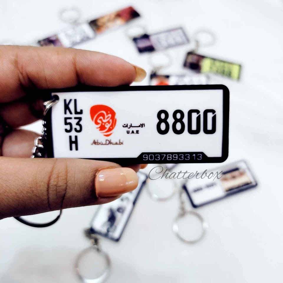 Personalized Vehicle Number Plate Keychain | Custom Car & Bike Registration Keychain