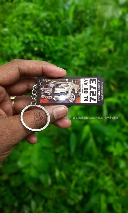 Personalized Vehicle Number Plate Keychain | Custom Car & Bike Gift Keychain